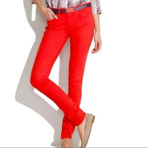 Coral Madewell Skinny Jeans